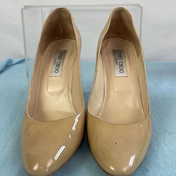 Jimmy Cho Tan Patent Pump Shoes - Picture 3 of 5